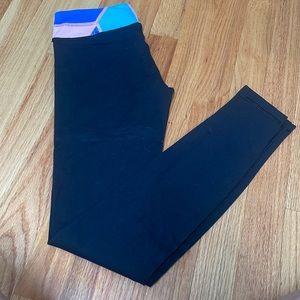 Ivivva leggings with multi colored waist band